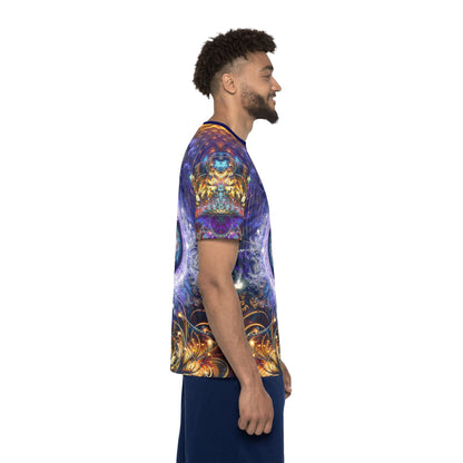 Full pattern view of the "Immortal Truth" print men's sport tee.