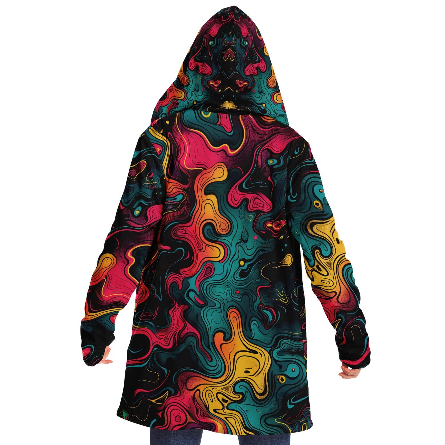 "Neon Oil" HOODED CLOAK