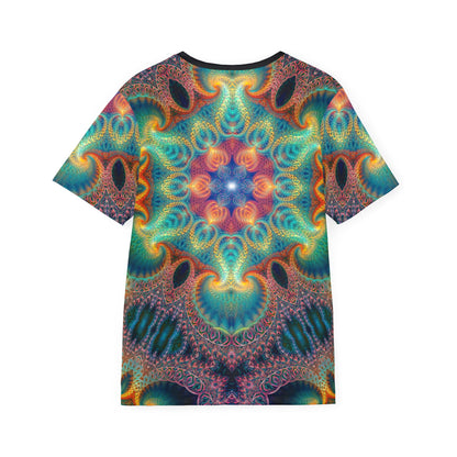 Back view of the Free Your Mind print on the men's sport tee.