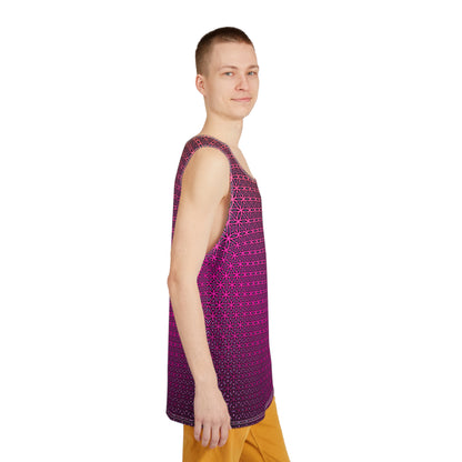 Men's tank top in the Pink Flower of Life colorway