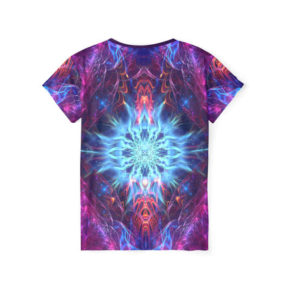 Back view of the "Angelic Force" women's sport tee.
