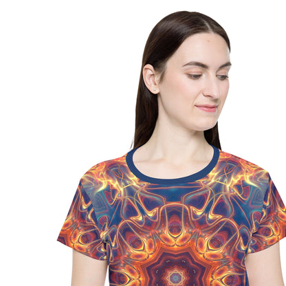 Flat lay photo of the Aquatic Rays women's sport tee