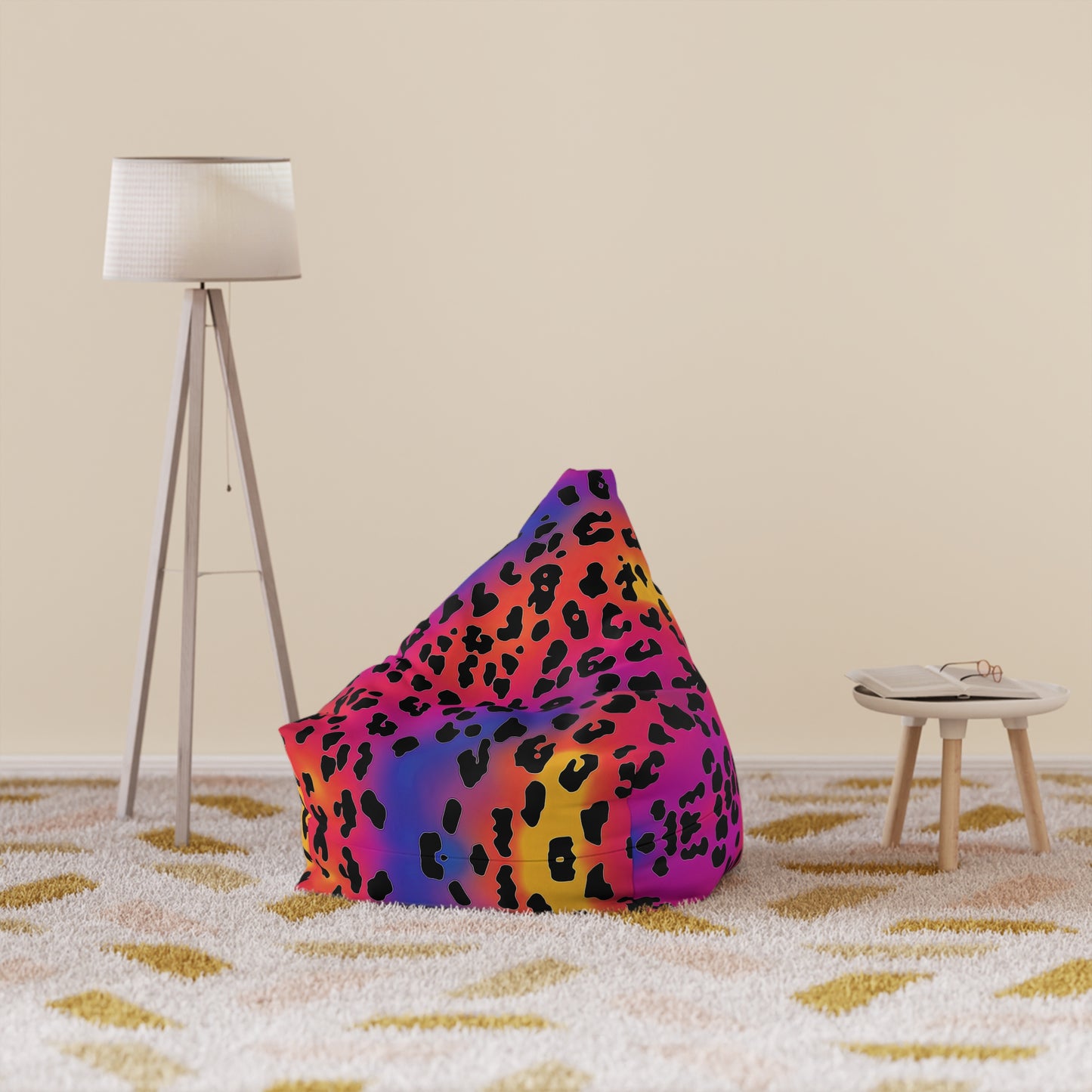 "Rainbow Leopard" BEAN BAG CHAIR COVER