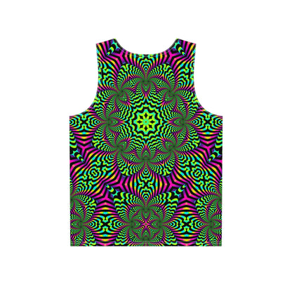 Close-up of the green Zibrus Maximus tank top print detail.