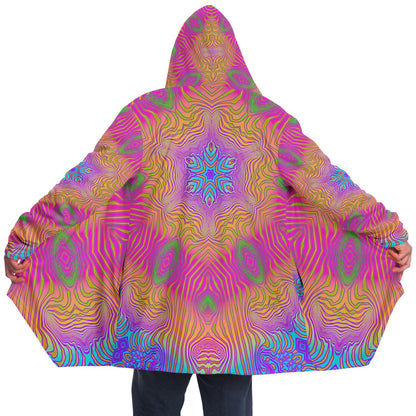 "Neon King Mandala" HOODED CLOAK