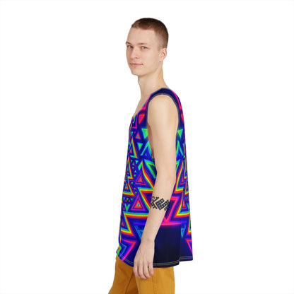 Product photo of the Aztecia men's tank top from above.