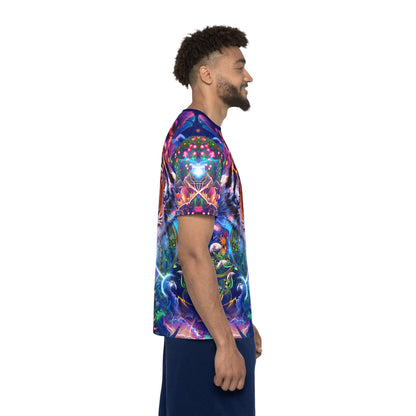 Full pattern view of the "Hunter's Moon" print men's sport tee.