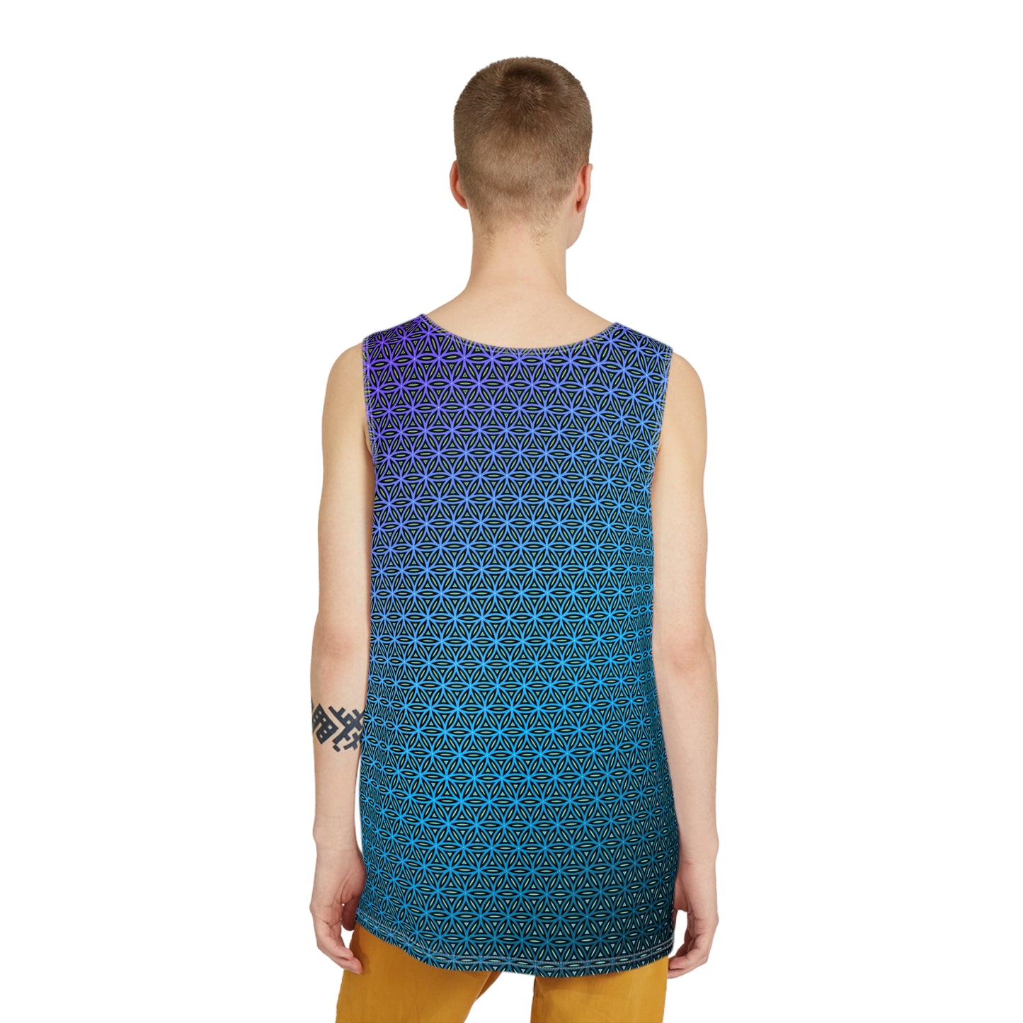 "Blue Flower of Life Pattern" MEN'S TANK TOP
