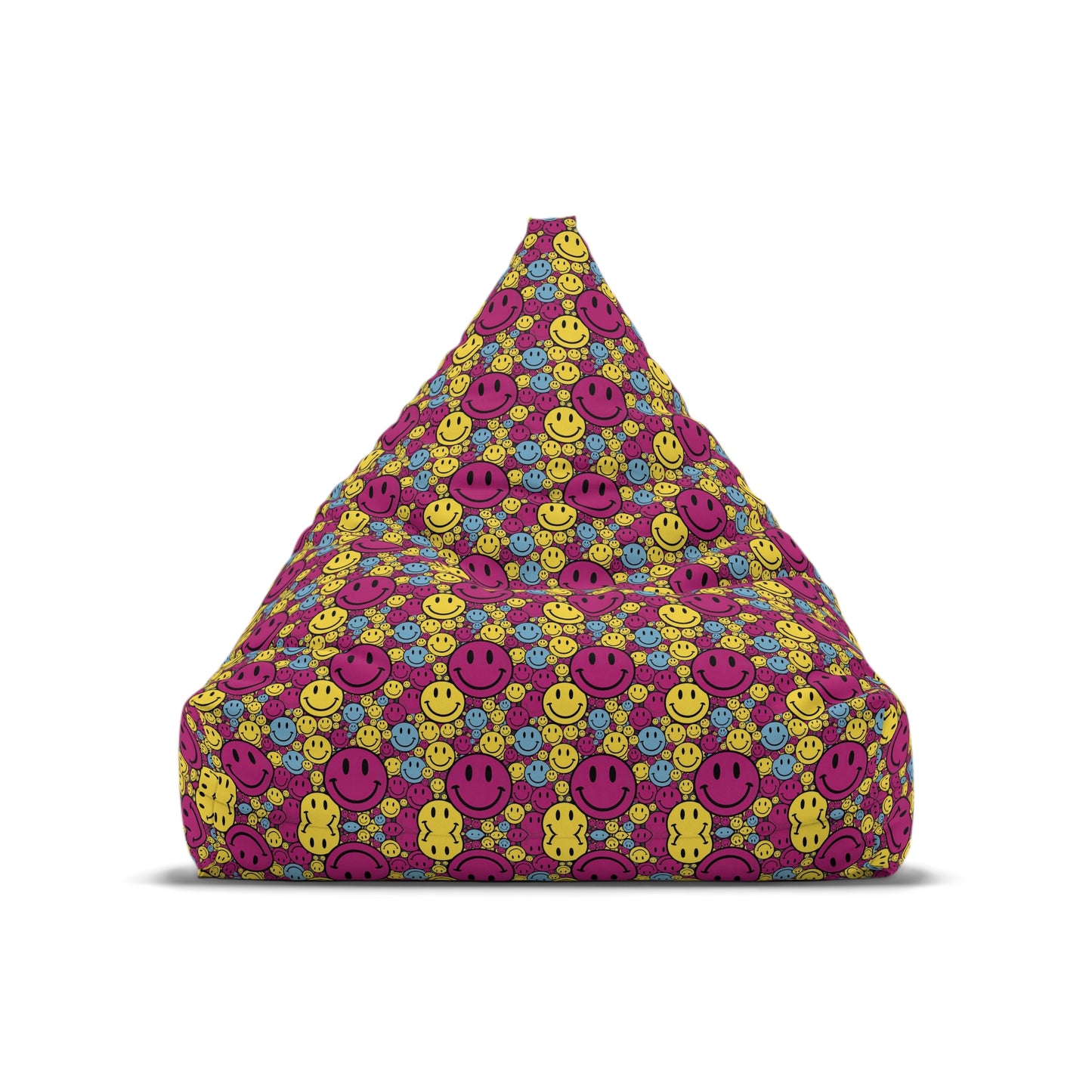 "Purple Yellow Blue Smiley Pattern" BEAN BAG CHAIR COVER