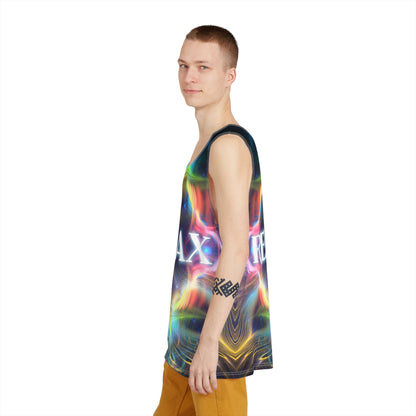 Folded view of the Relax men's tank top displaying the print pattern.