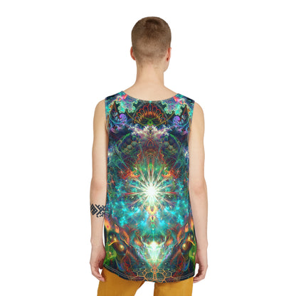 Folded view of the 'To Tree or Not To Tree' men's tank top on a plain background.