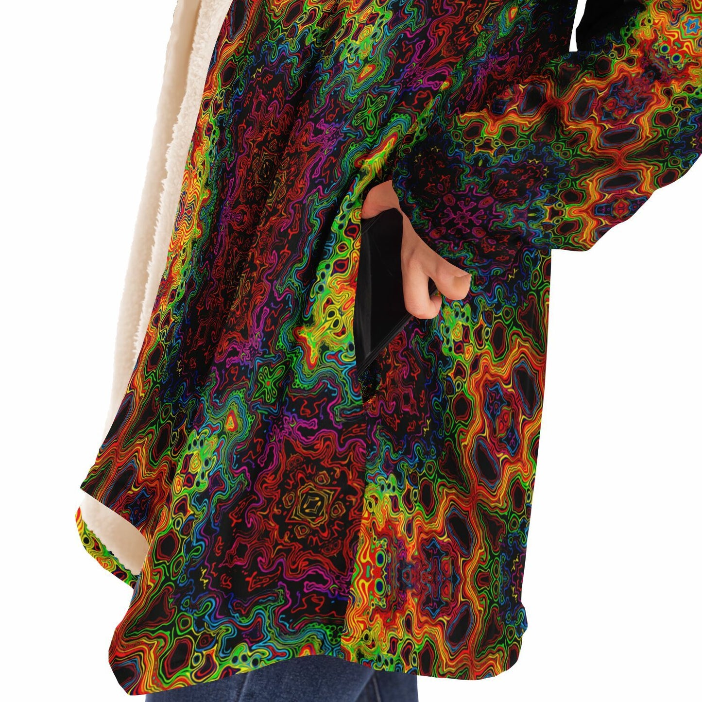 "Lysergic Burst" HOODED CLOAK