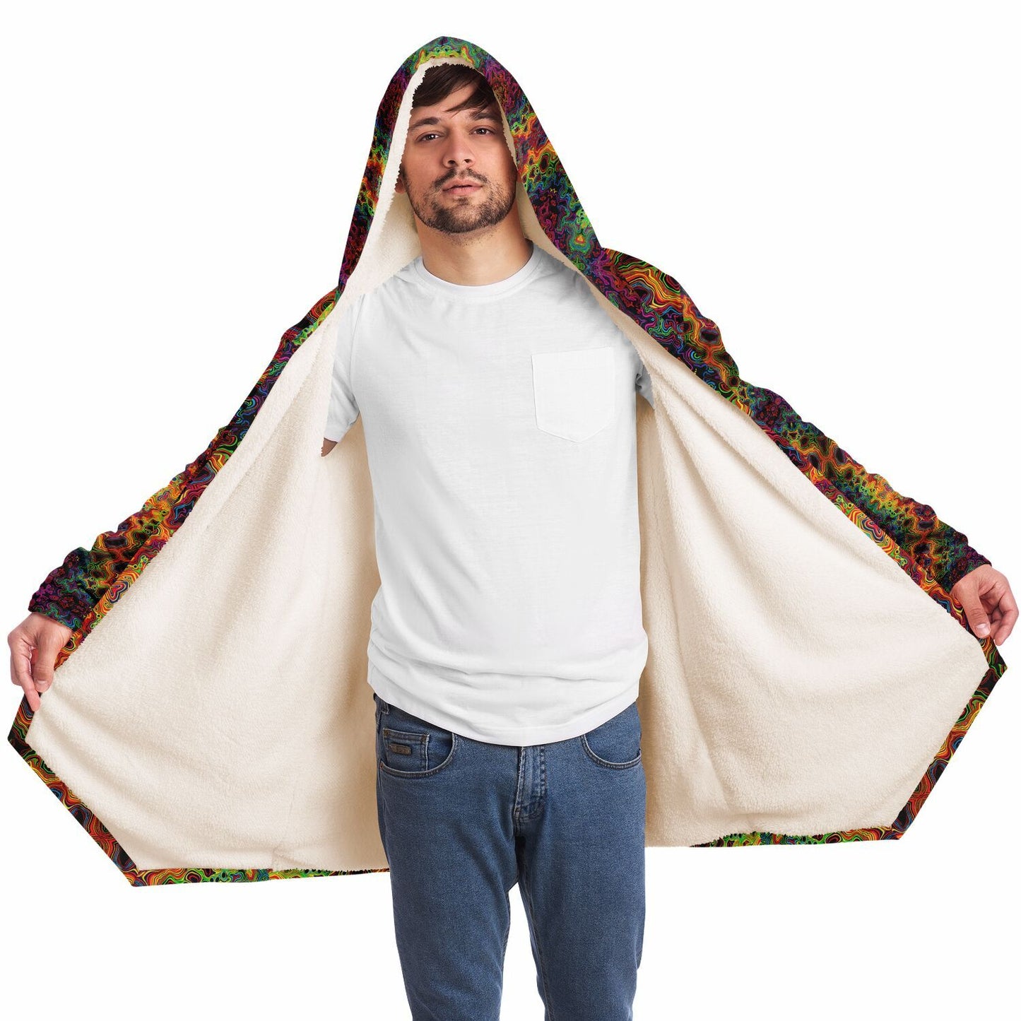 "Lysergic Burst" HOODED CLOAK