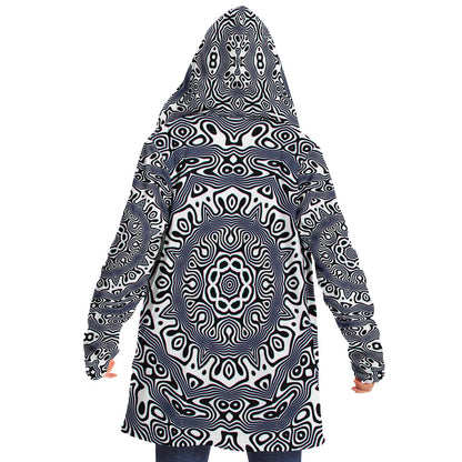 "Wild Cat Mandala (White)" HOODED CLOAK