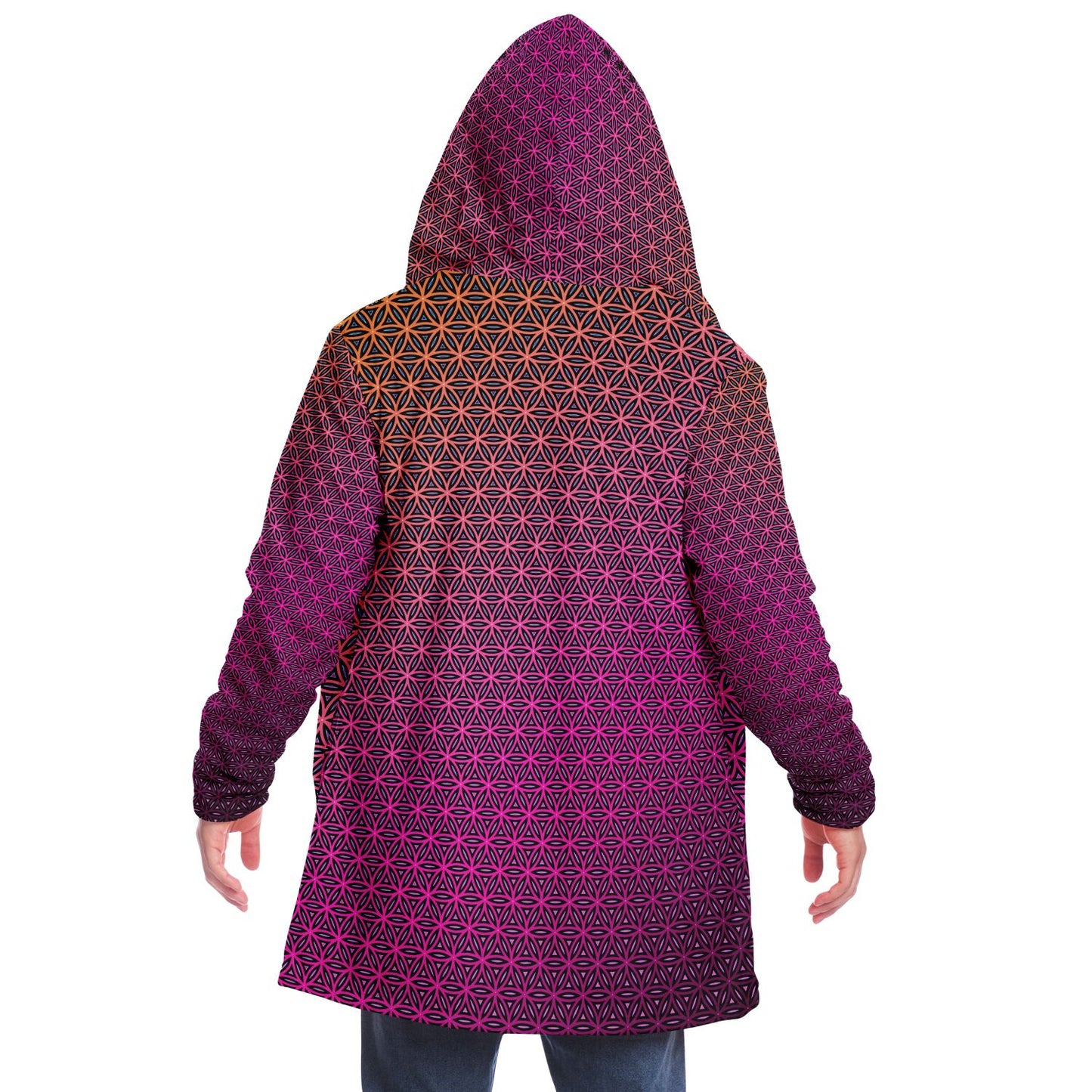 "Pink Flower of Life Pattern" HOODED CLOAK