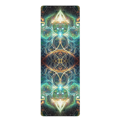 Blossom floral design printed edge-to-edge on a rubber yoga mat.