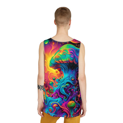 Back view of the 'Void Destroyer' all-over-print men's tank top