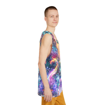 Flat lay of the Medicina psychedelic men's tank top.