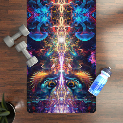 The Peekaboo yoga mat design, shown printed edge to edge on the mat.