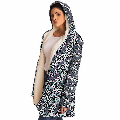 "Wild Cat Mandala (White)" HOODED CLOAK