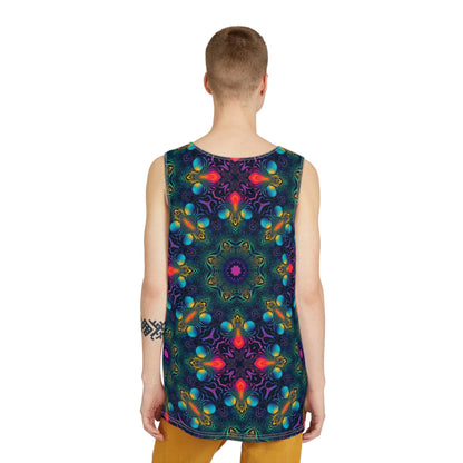 Back view of the Cosmic Fingerprint V2 men's tank top with its cosmic swirl print.