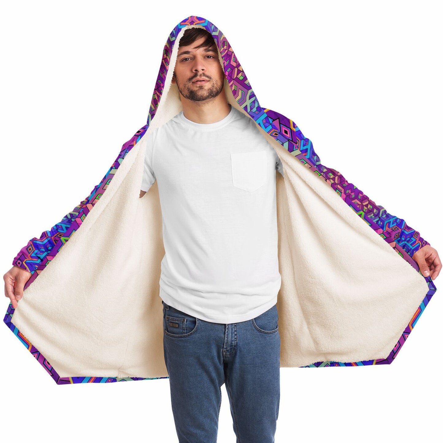 "7th Dimensional Star" (White) HOODED CLOAK