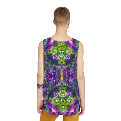 Back view of the 'Emergence Pattern' men's tank top.