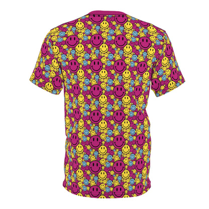 "Purple Yellow Blue Smiley Pattern" PREMIUM TEE
