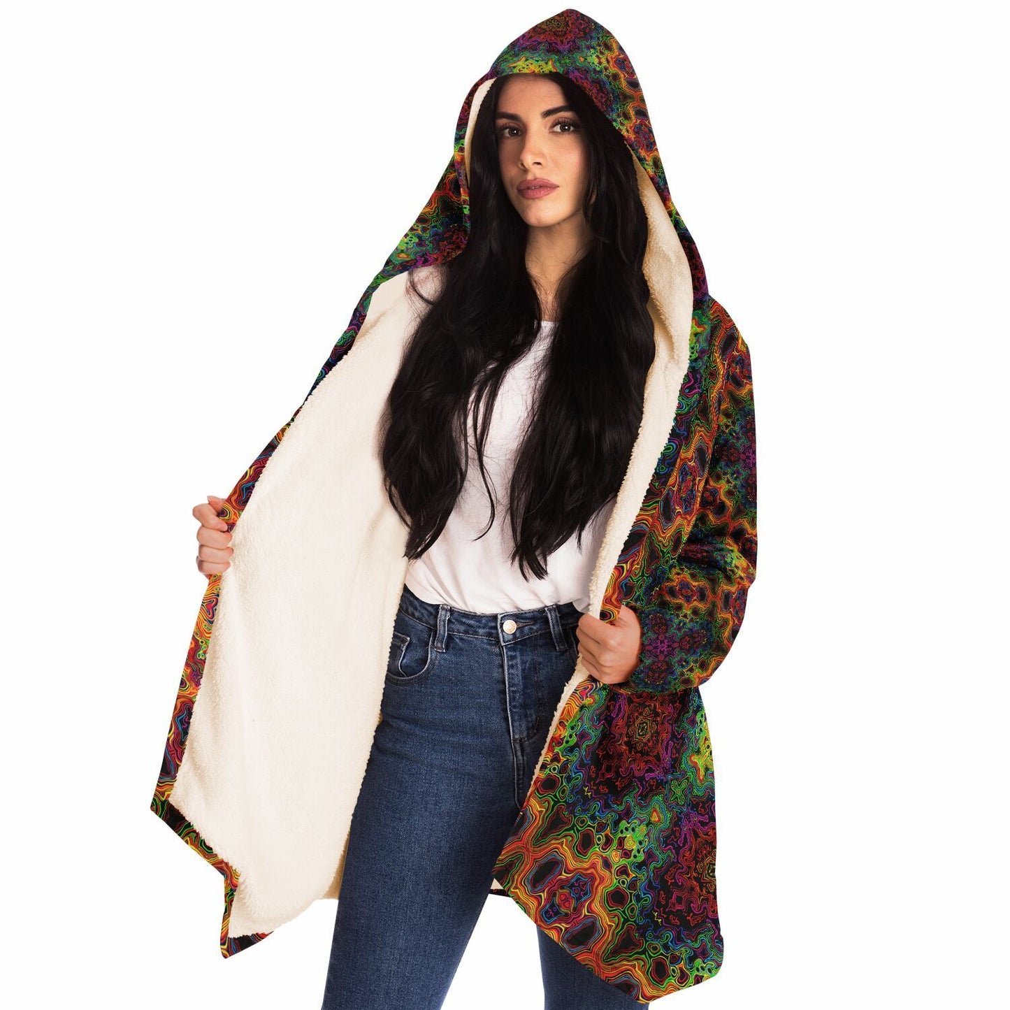 "Lysergic Burst" HOODED CLOAK