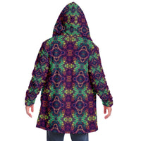 Back view of a model wearing the McTrippy hooded cloak.