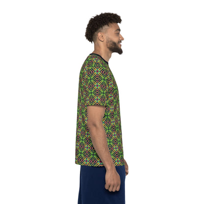 Flat lay of the LSDream sport tee showing the full all-over print layout.