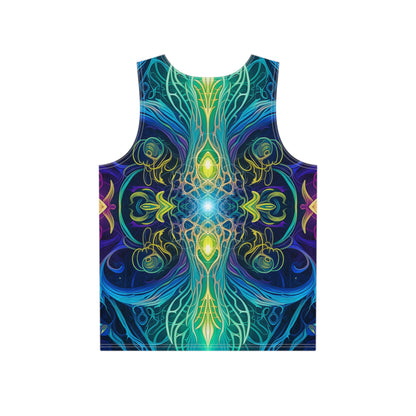 "Orchidious V2" men's tank top, additional product photo showing the all-over print design.