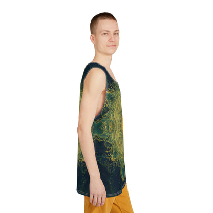 Flat lay of the Happy Thoughts men's tank top.