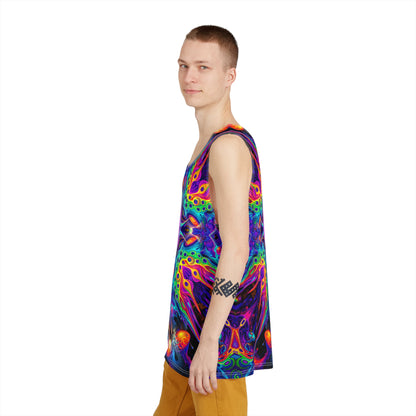 Product photo of the Nebulizer men's tank top from above.