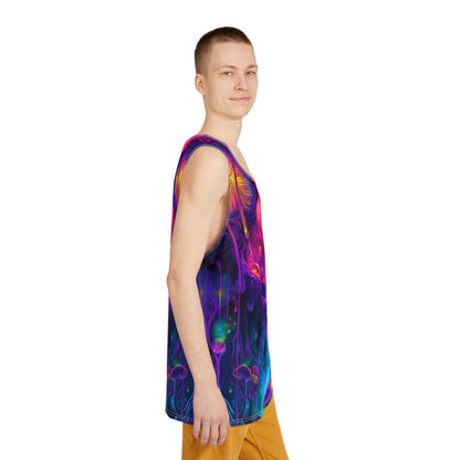 Folded Night Light men's tank top showing the soft polyester-spandex fabric.