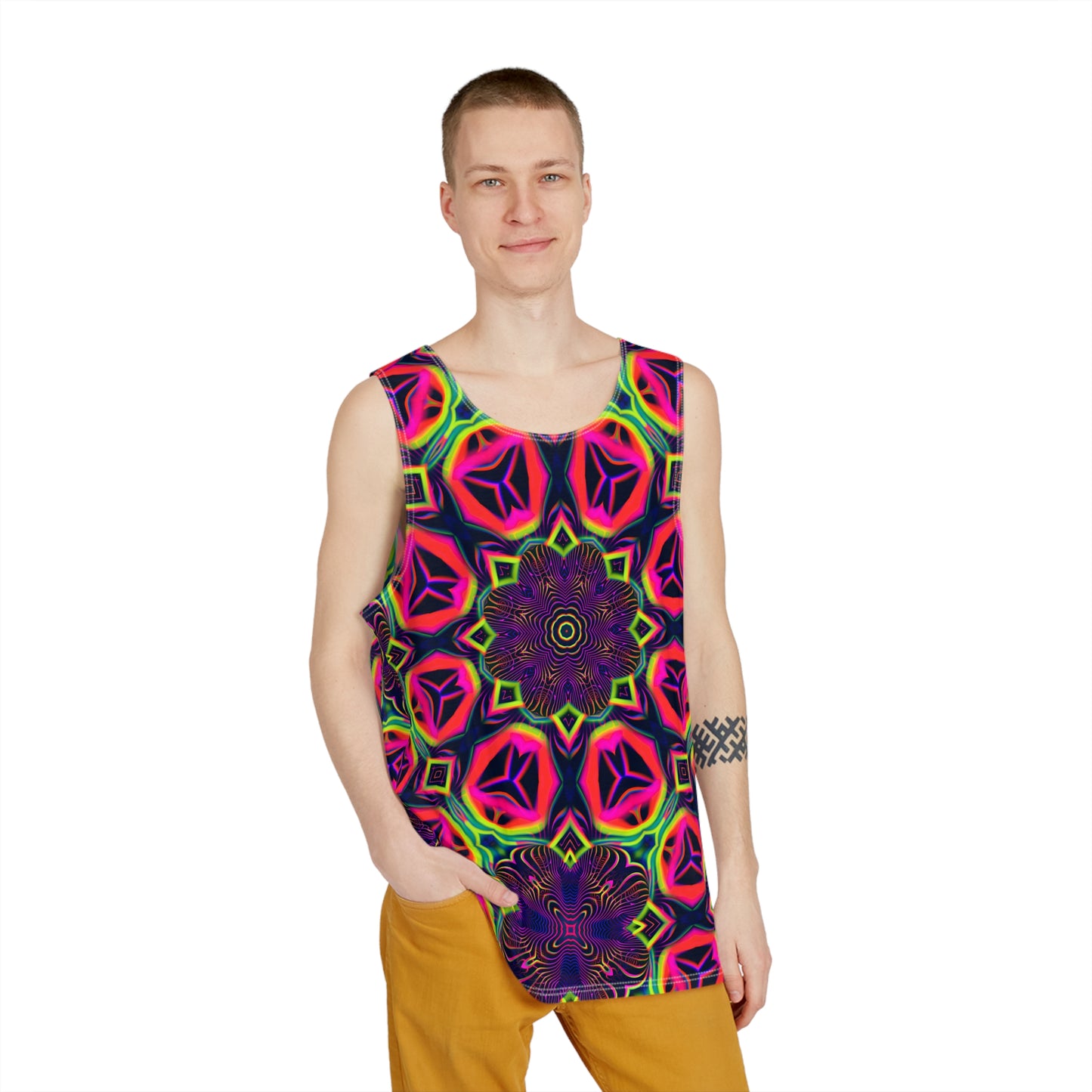 "Psychedelic Tracers Mandala" MEN'S TANK TOP