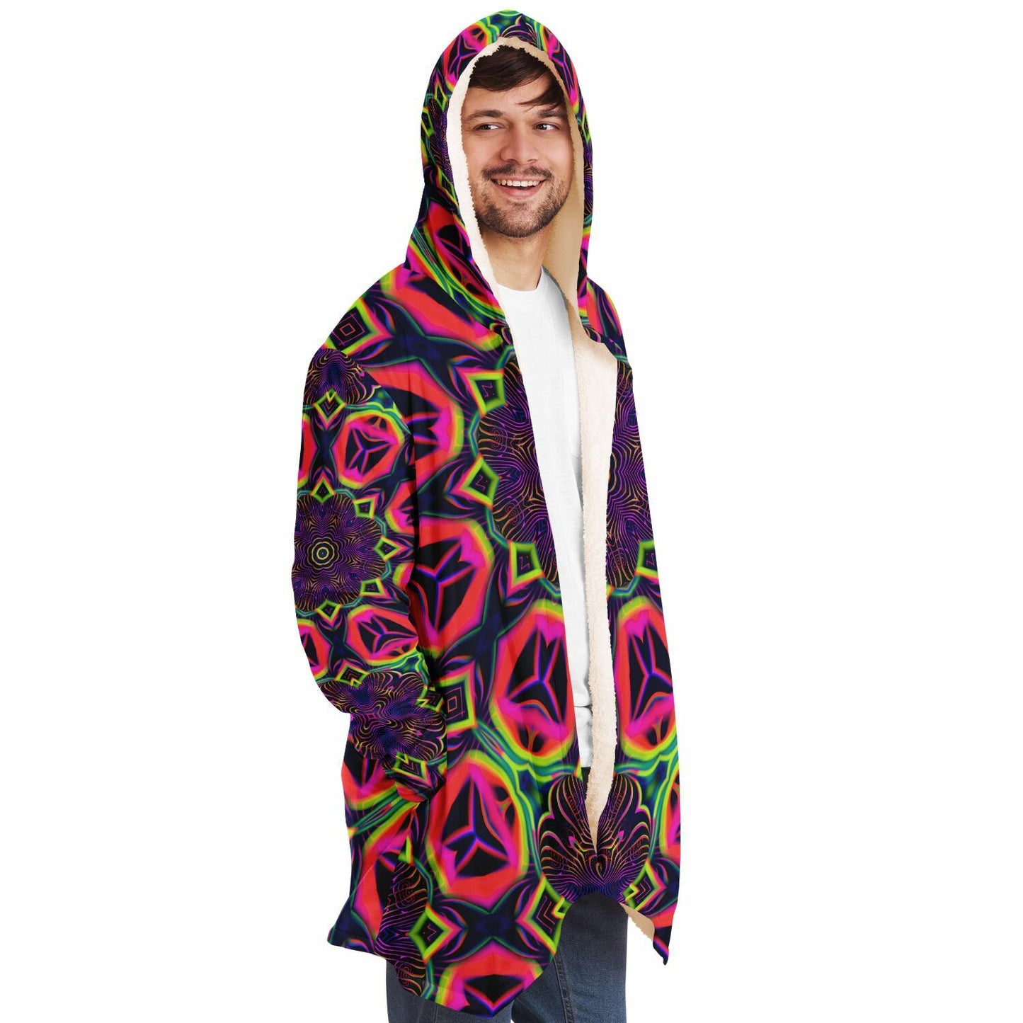 "Psychedelic Tracers Mandala" HOODED CLOAK