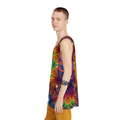 Full view of the Photonic print men's tank top