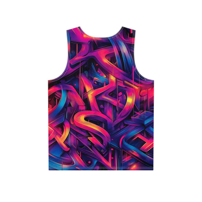 Back view of the Gra3D print men's tank top showing the full design.