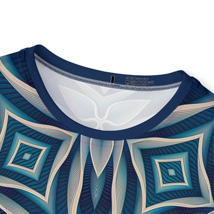 Angled view of the men's sport tee highlighting the "Ice Chant" design colors.