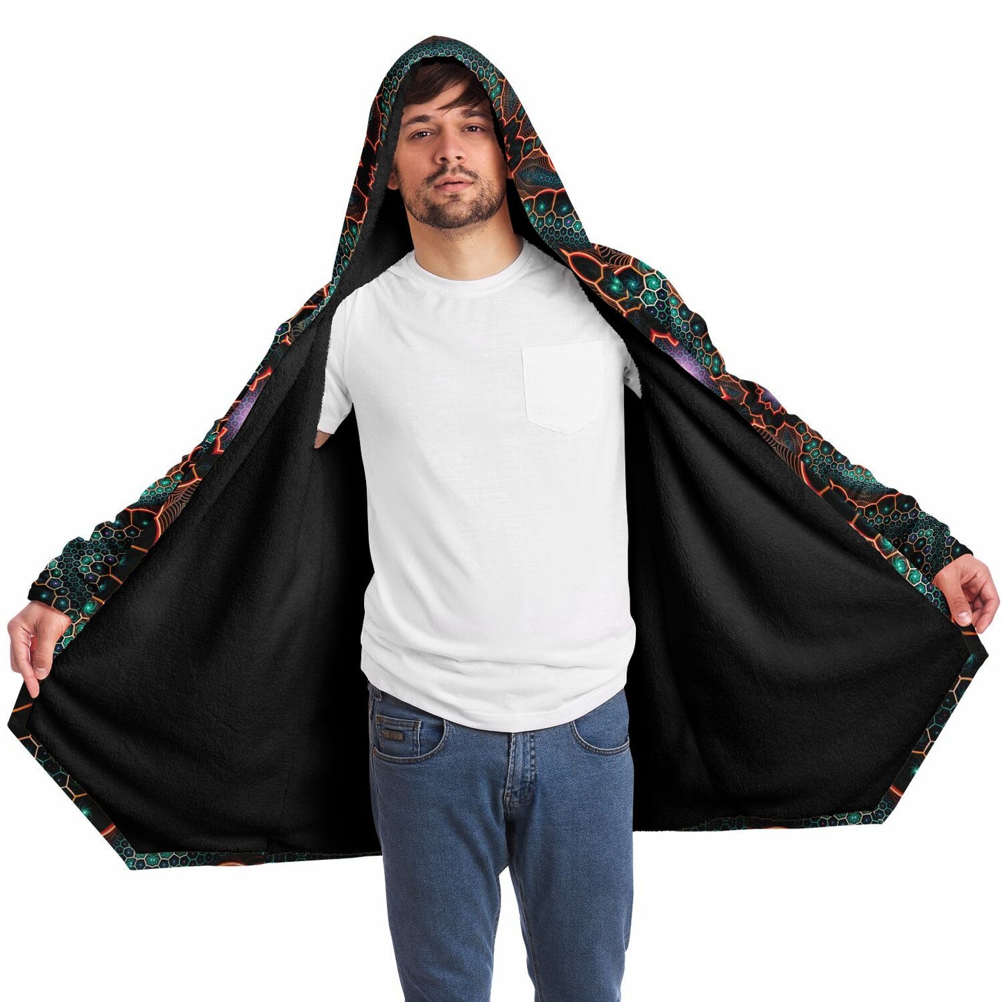 "Multiverse (Black)" HOODED CLOAK