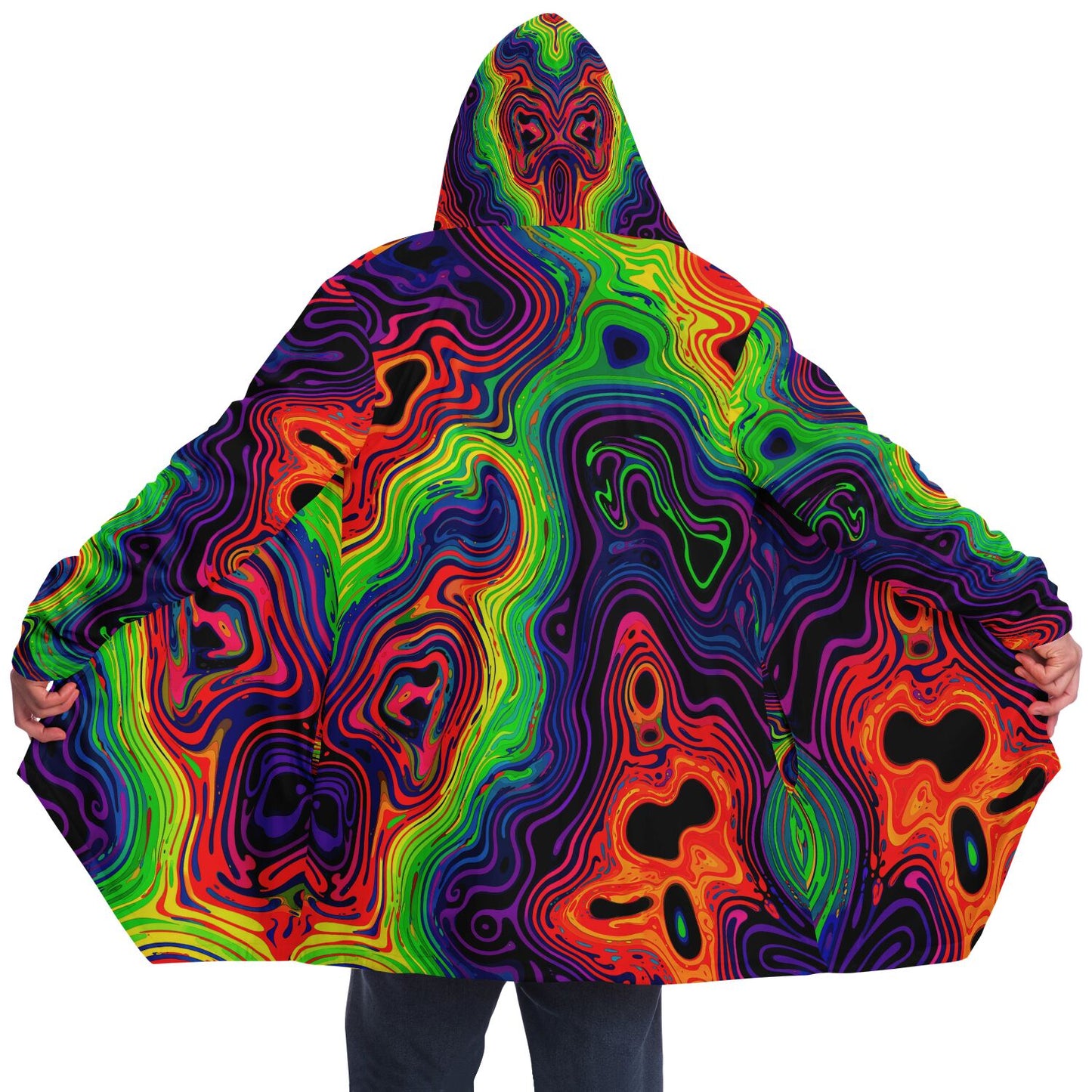"Neon Spill" HOODED CLOAK