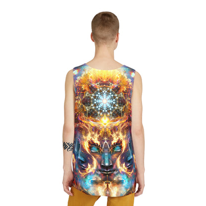 Side angle of The Wanderers men's tank top, showing the regular cut and fit.