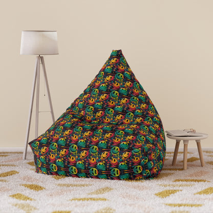 "Smiley Green Yellow Pattern" BEAN BAG CHAIR COVER