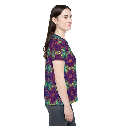 McTrippy women's sport tee shown fully spread to display the design.