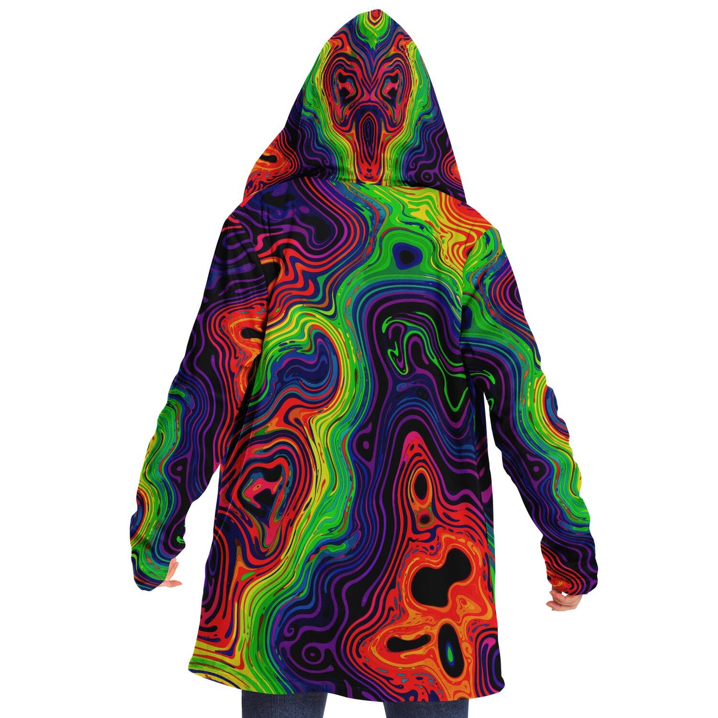 "Neon Spill" HOODED CLOAK
