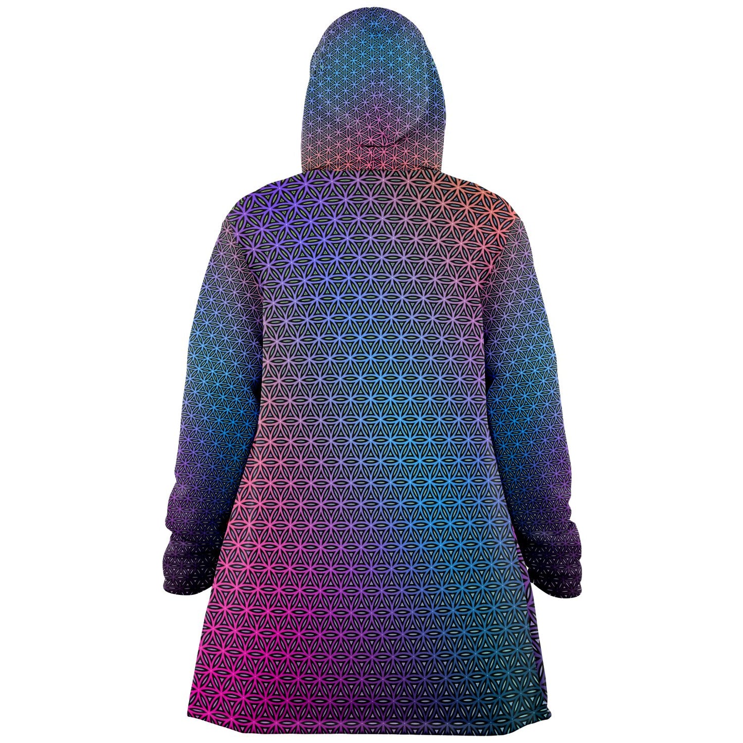 "Rainbow Flower of Life Pattern" HOODED CLOAK