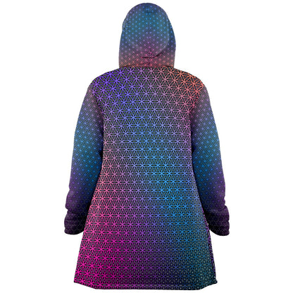 "Rainbow Flower of Life Pattern" HOODED CLOAK