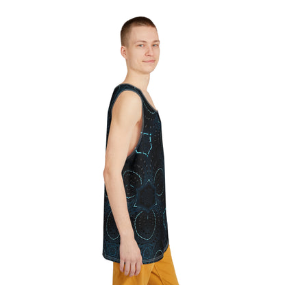 The Storm Shield men's tank top photographed from above on a flat surface.