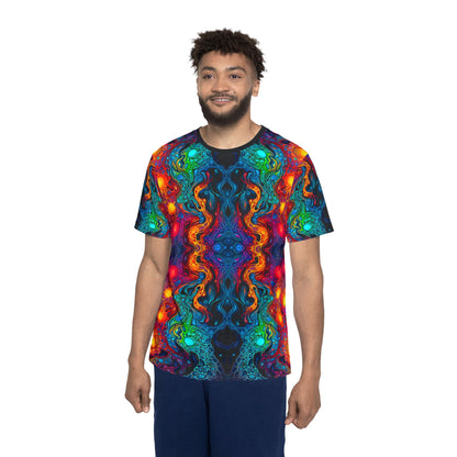 Overhead view of the Molten Flow men's sport tee laid flat.